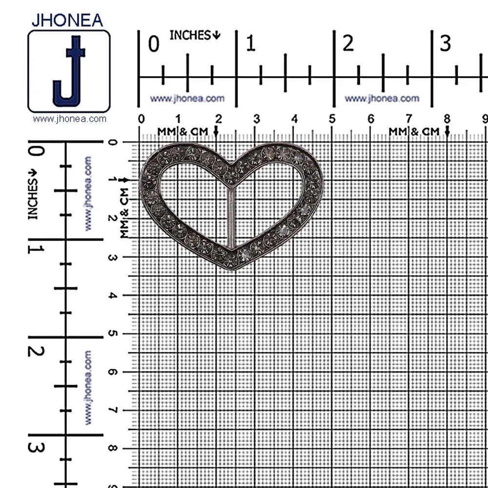 Cute Heart Shape Diamond Buckle for Belts/Shoes/Dresses