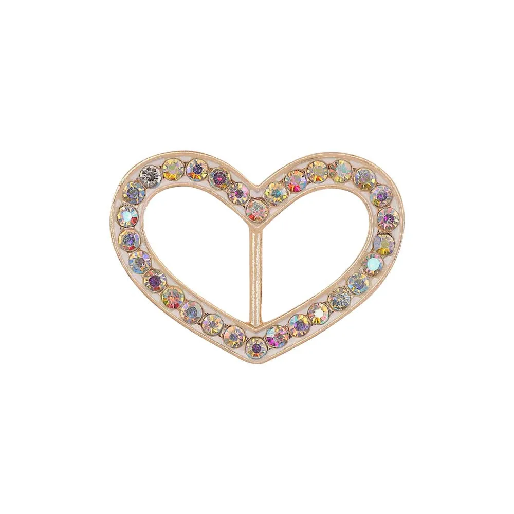 Cute Heart Shape Diamond Buckle for Belts/Shoes/Dresses