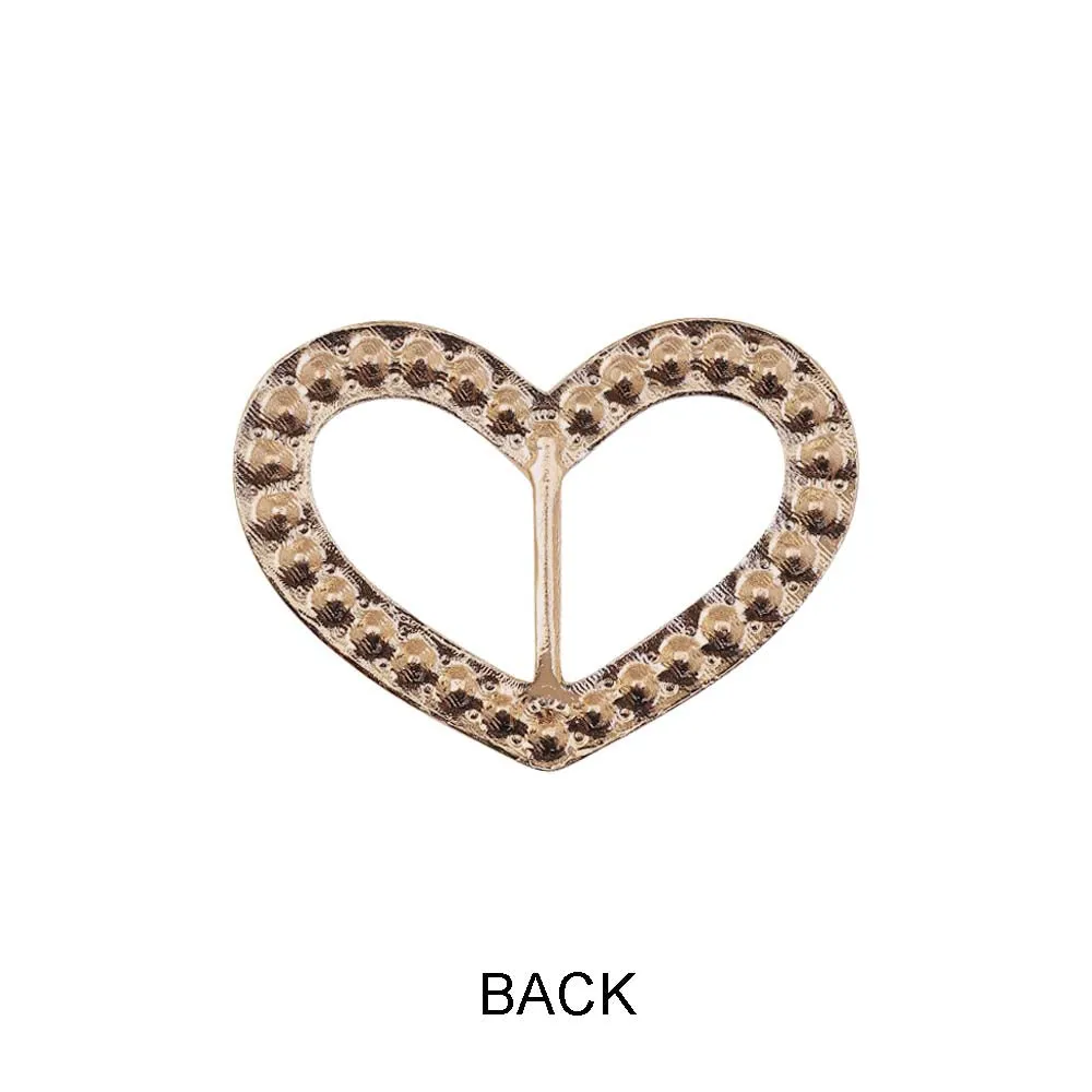 Cute Heart Shape Diamond Buckle for Belts/Shoes/Dresses