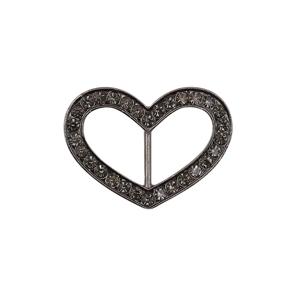 Cute Heart Shape Diamond Buckle for Belts/Shoes/Dresses
