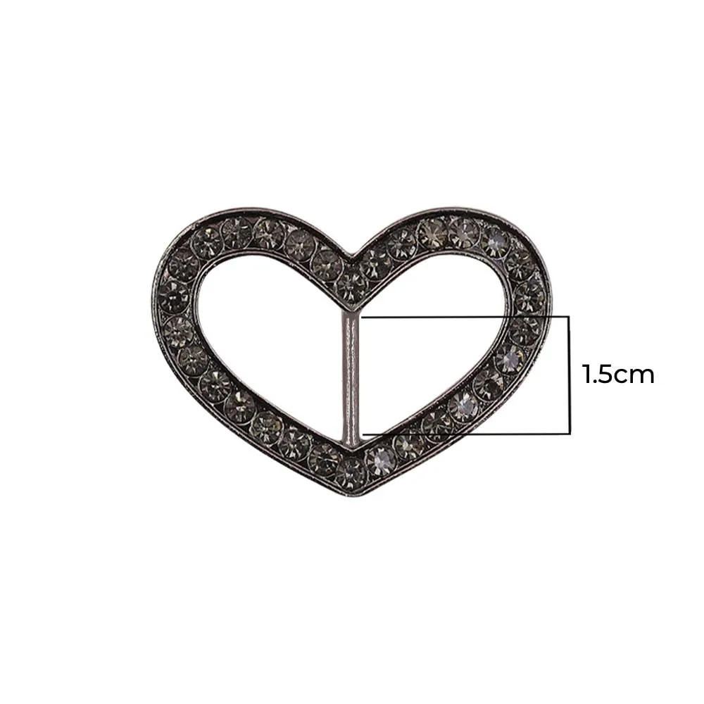 Cute Heart Shape Diamond Buckle for Belts/Shoes/Dresses