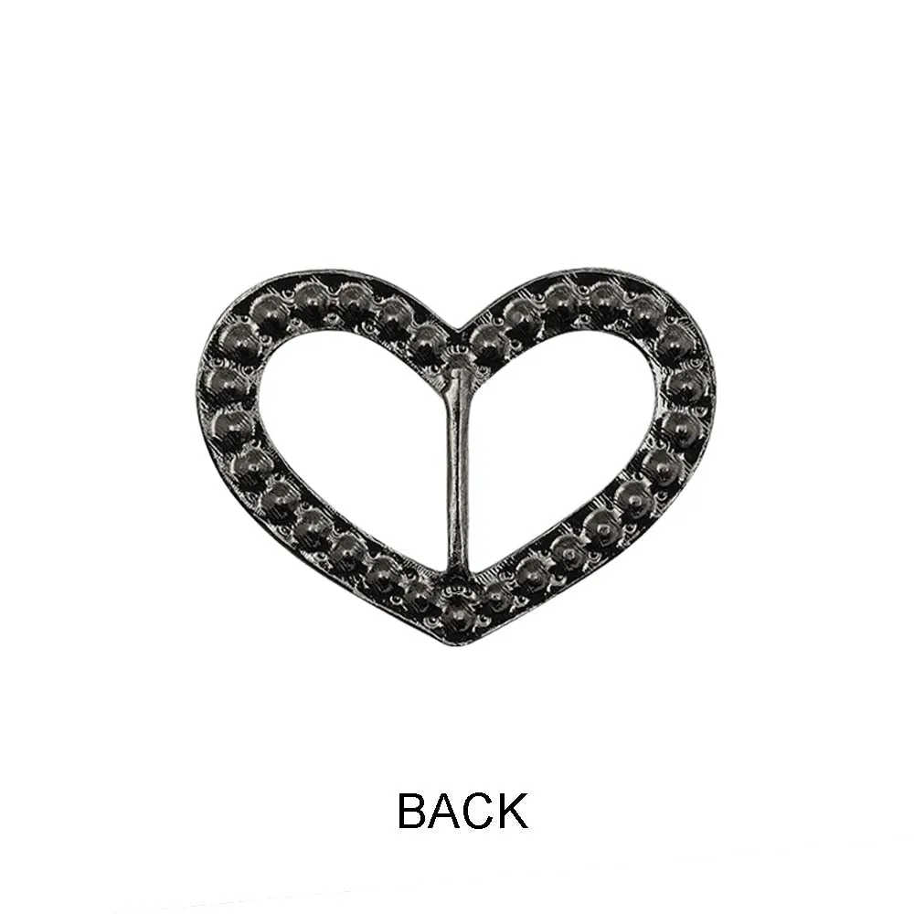 Cute Heart Shape Diamond Buckle for Belts/Shoes/Dresses