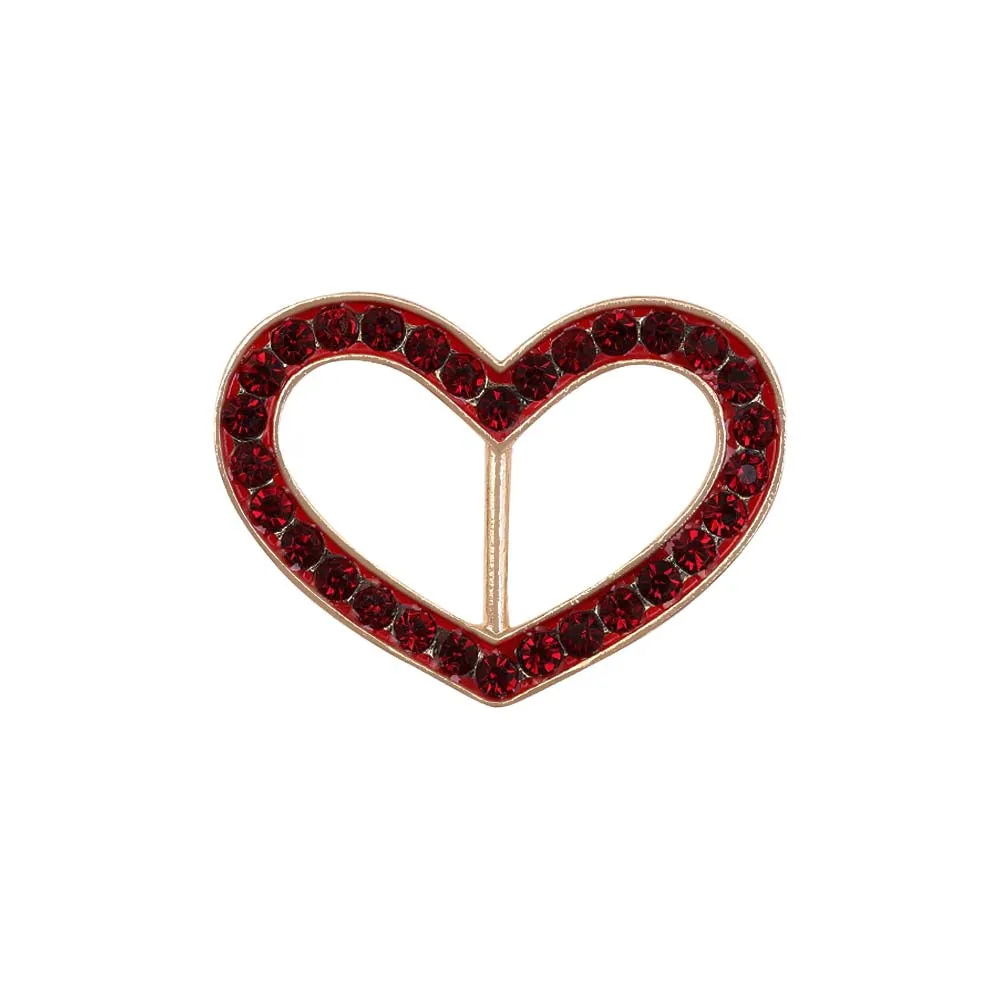 Cute Heart Shape Diamond Buckle for Belts/Shoes/Dresses