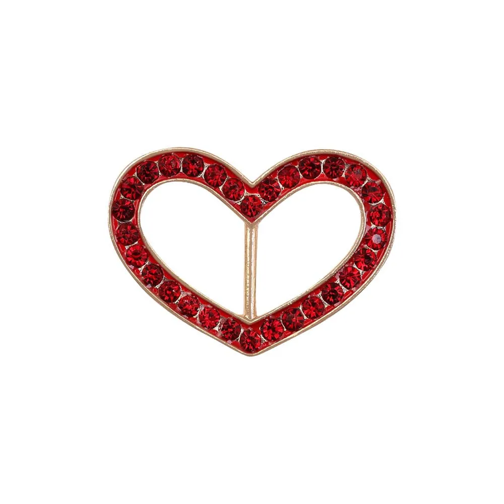Cute Heart Shape Diamond Buckle for Belts/Shoes/Dresses