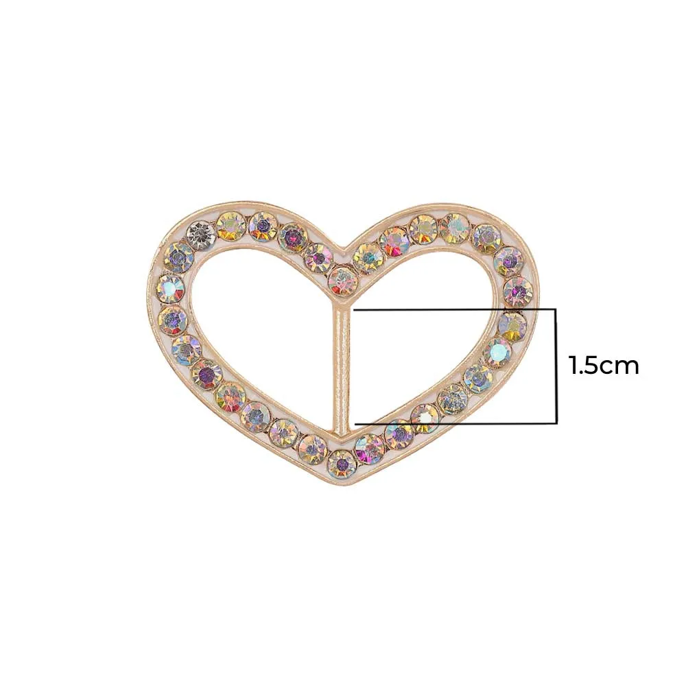 Cute Heart Shape Diamond Buckle for Belts/Shoes/Dresses