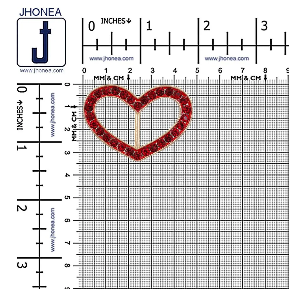 Cute Heart Shape Diamond Buckle for Belts/Shoes/Dresses