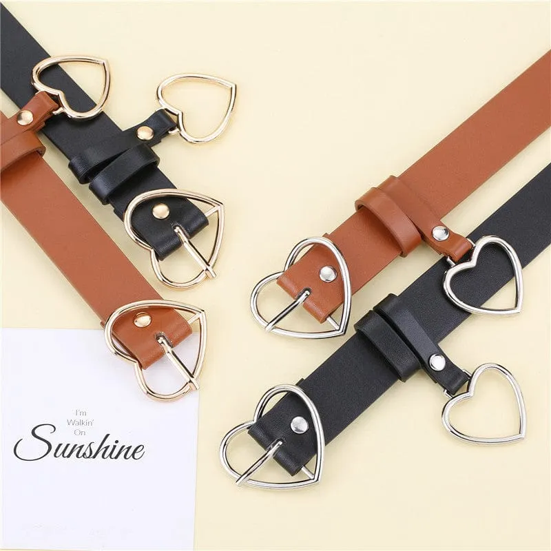 Cute Leather Heart Belt