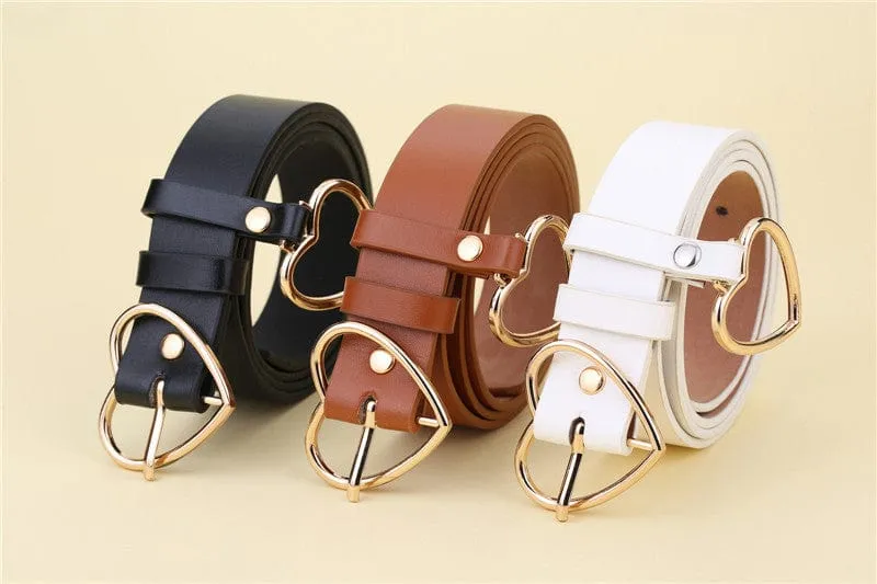 Cute Leather Heart Belt