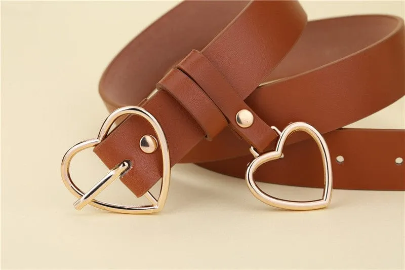 Cute Leather Heart Belt