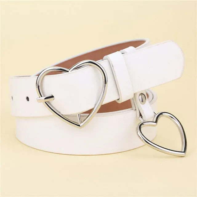 Cute Leather Heart Belt