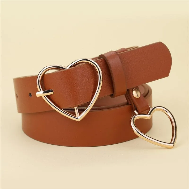 Cute Leather Heart Belt