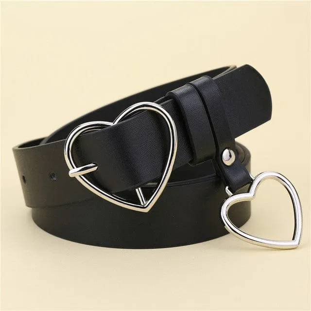 Cute Leather Heart Belt
