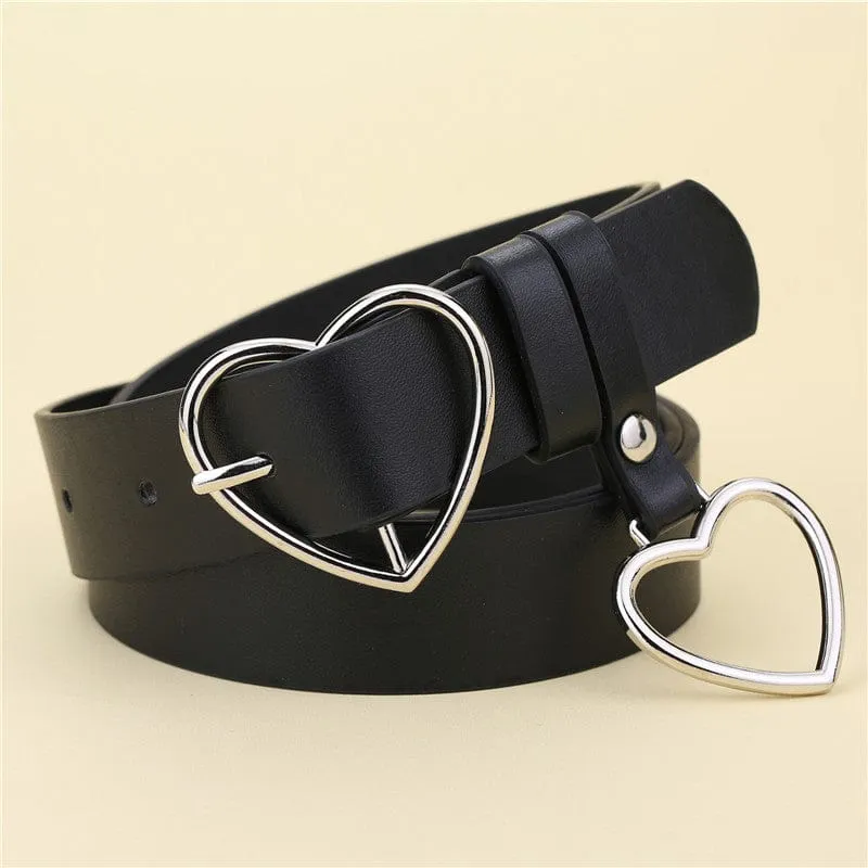 Cute Leather Heart Belt