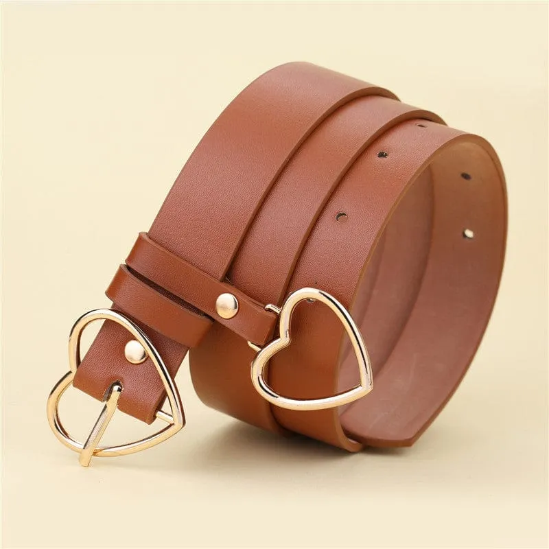 Cute Leather Heart Belt