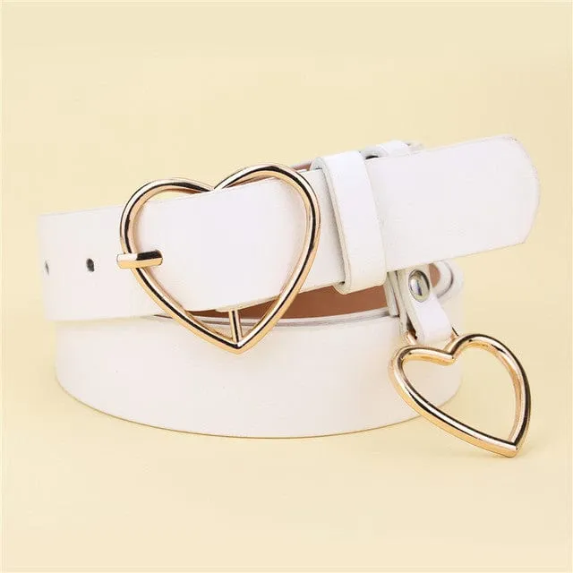 Cute Leather Heart Belt