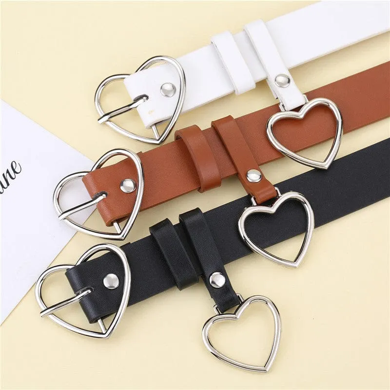 Cute Leather Heart Belt
