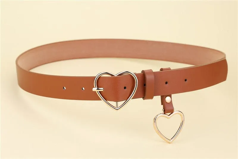 Cute Leather Heart Belt