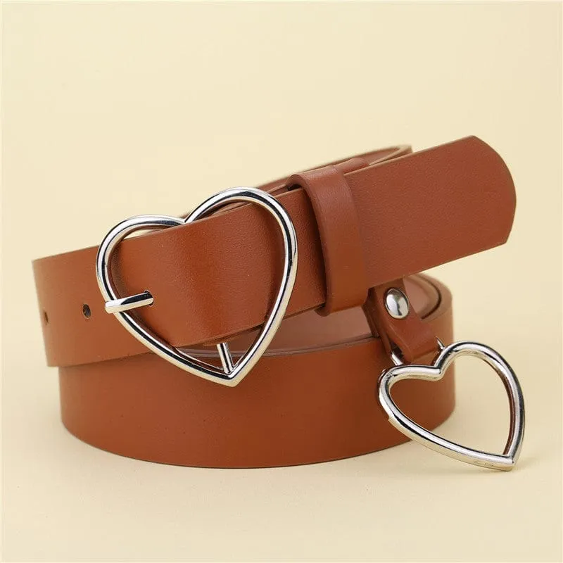 Cute Leather Heart Belt