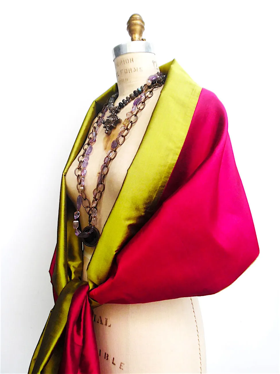 Double Sided Evening Shawl Garnet Combinations