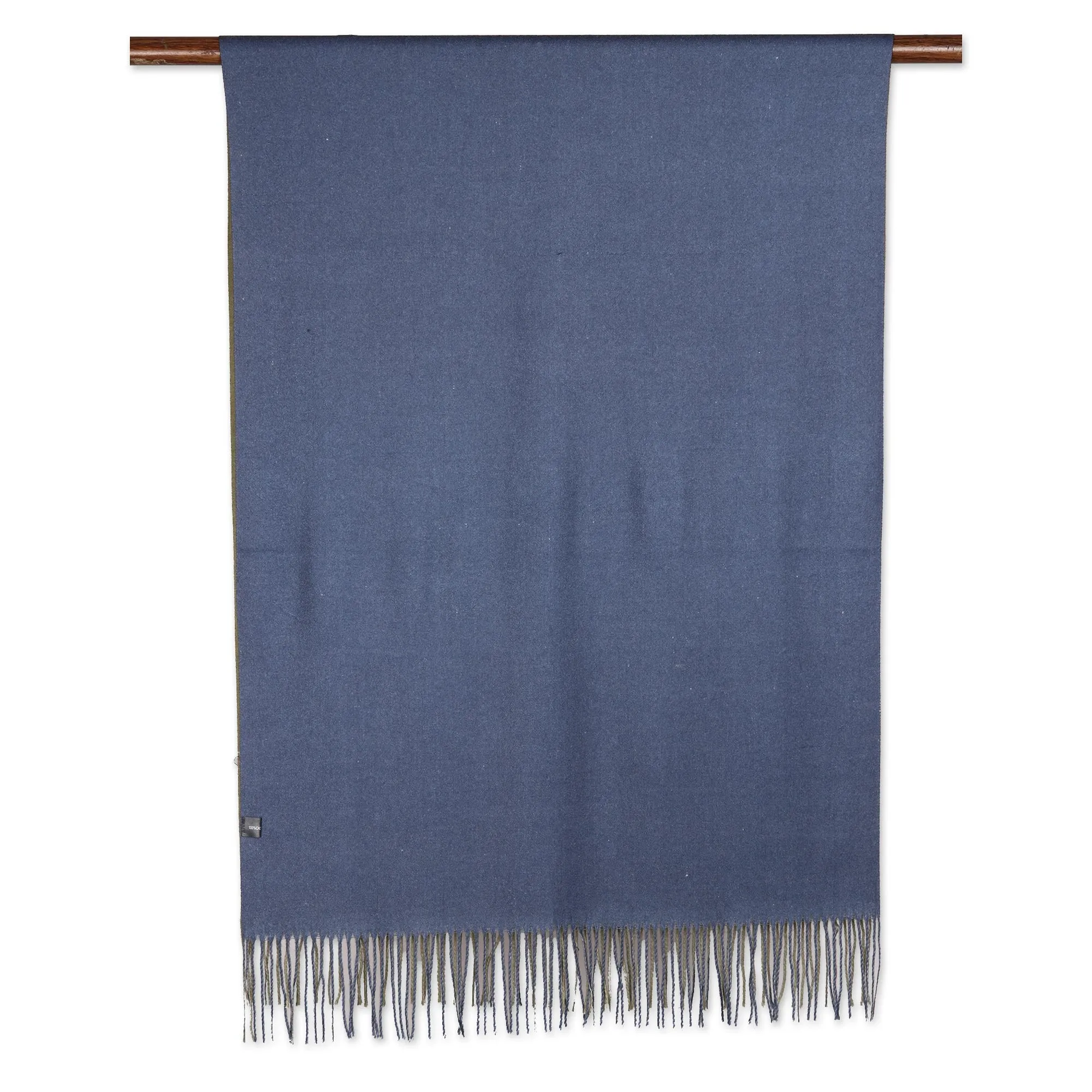 Dual Delight Reversible Indian Cashmere Wool Blue and Green Shawl