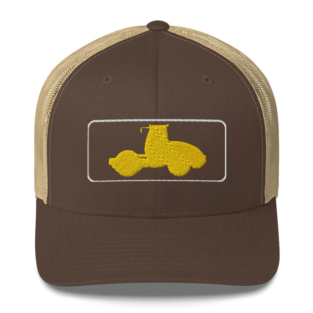 Embroidered Yellow Compactor Roller Trucker Cap