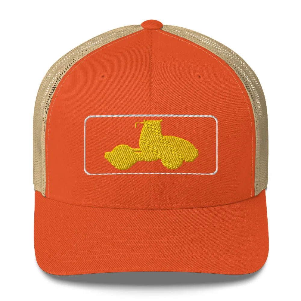 Embroidered Yellow Compactor Roller Trucker Cap