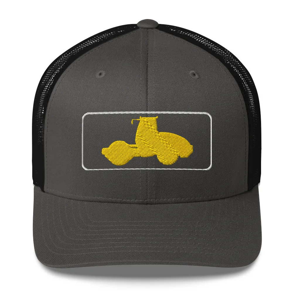 Embroidered Yellow Compactor Roller Trucker Cap