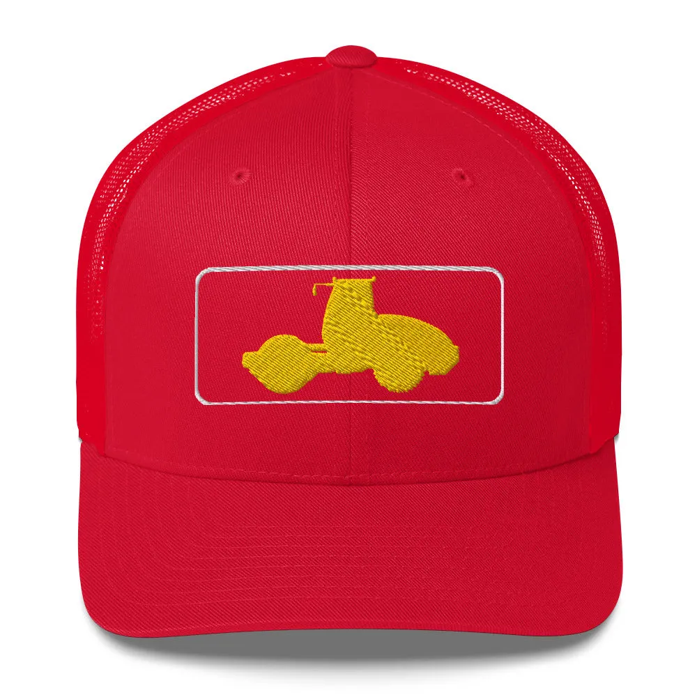 Embroidered Yellow Compactor Roller Trucker Cap