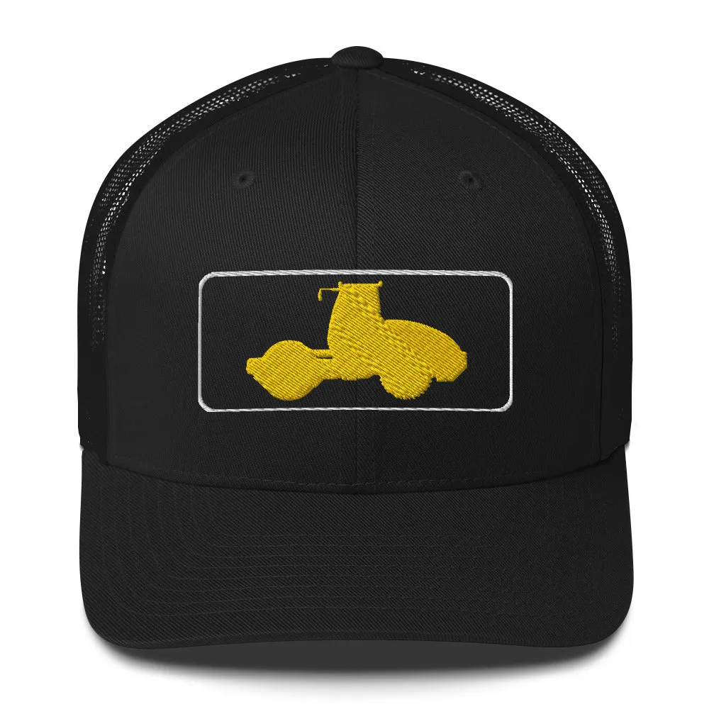 Embroidered Yellow Compactor Roller Trucker Cap