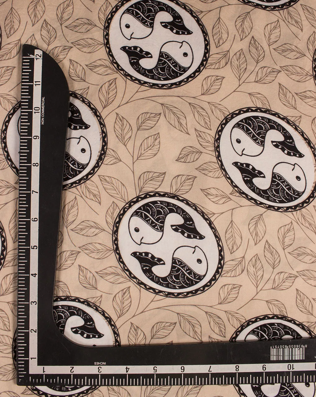Exclusive Madhubani Theme Digital Print Modal Satin Fabric