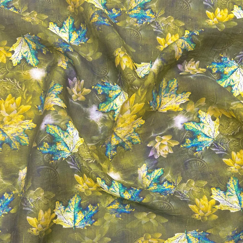 Fallen Leaves Bamboo Silkette Fabric