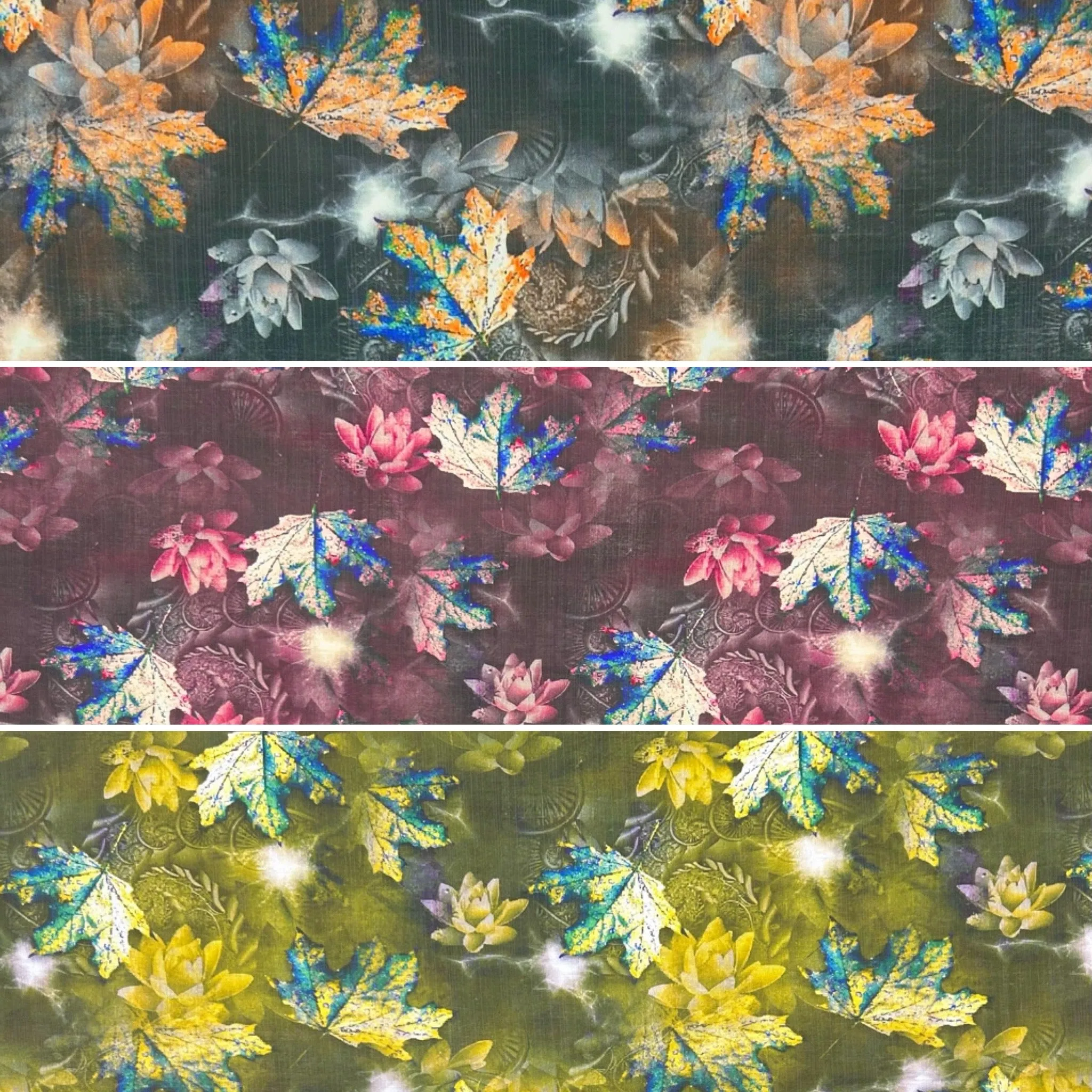 Fallen Leaves Bamboo Silkette Fabric