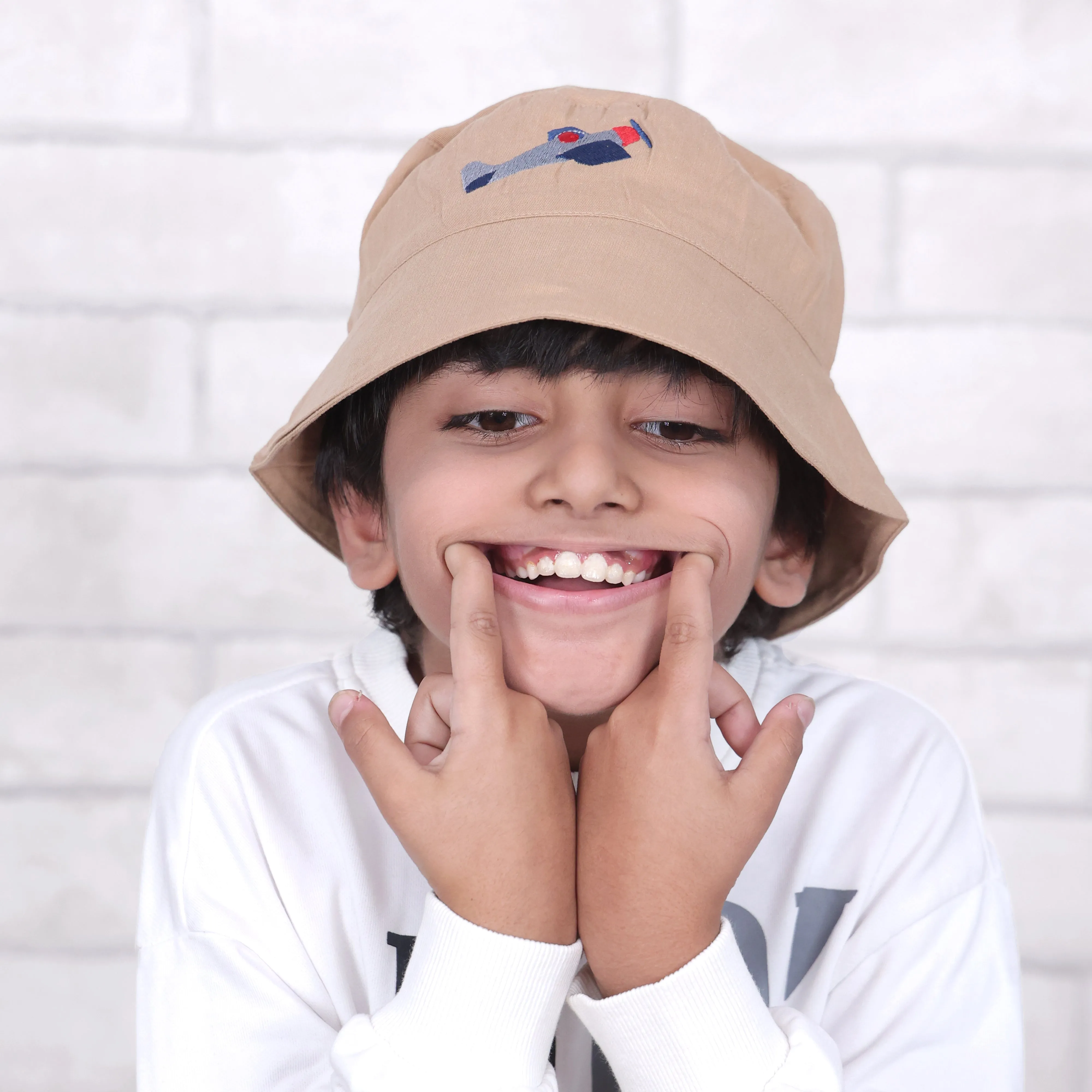 Fly Away with Me Brown Cotton Bucket Hat