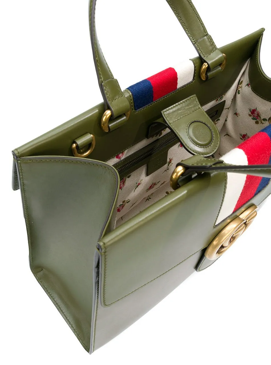 GG Marmont Sylvie Web Tote, Green