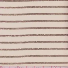 Golden Beige/Gold Foil Stripe Chiffon Fabric