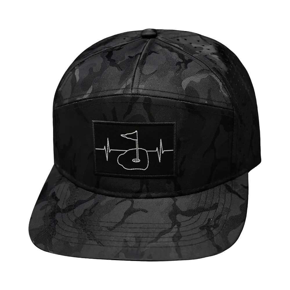 Golf Hat | Flat Bill | Black Camo