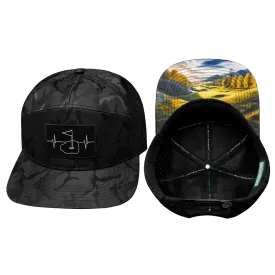 Golf Hat | Flat Bill | Black Camo