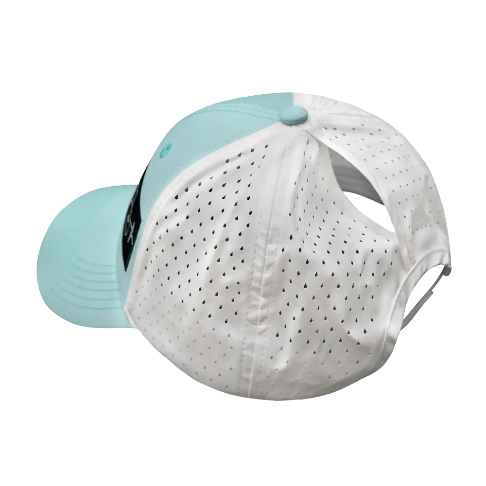 Golf Hat | Low Profile | Ponytail | Mint Green - White
