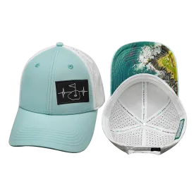 Golf Hat | Low Profile | Ponytail | Mint Green - White