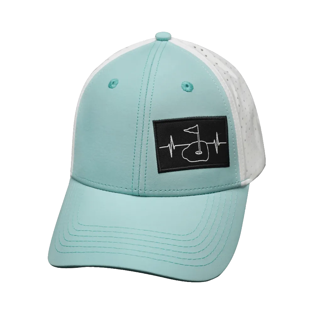 Golf Hat | Low Profile | Ponytail | Mint Green - White
