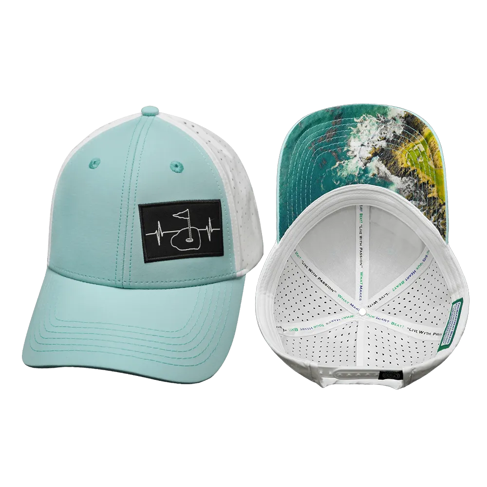 Golf Hat | Low Profile | Ponytail | Mint Green - White
