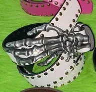 Gothic Punk Rivet Letter Waist Chain Belt - Y2K Skull Devil Charm Belt