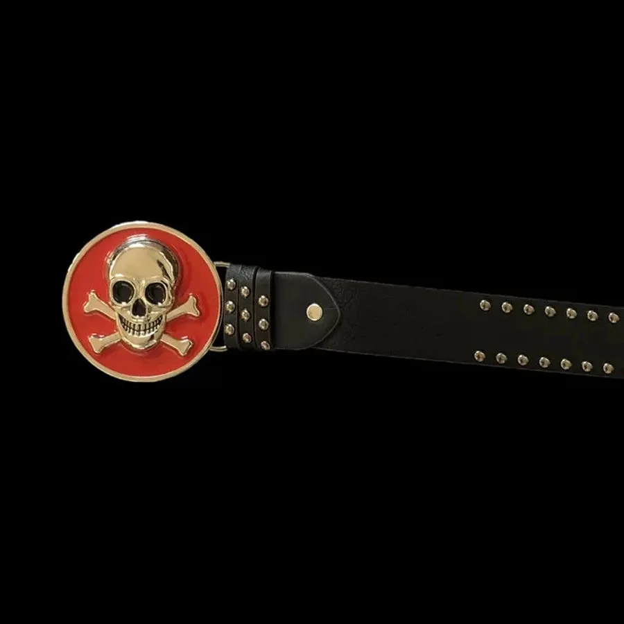 Gothic Punk Rivet Letter Waist Chain Belt - Y2K Skull Devil Charm Belt