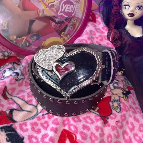 Gothic Punk Rivet Letter Waist Chain Belt - Y2K Skull Devil Charm Belt