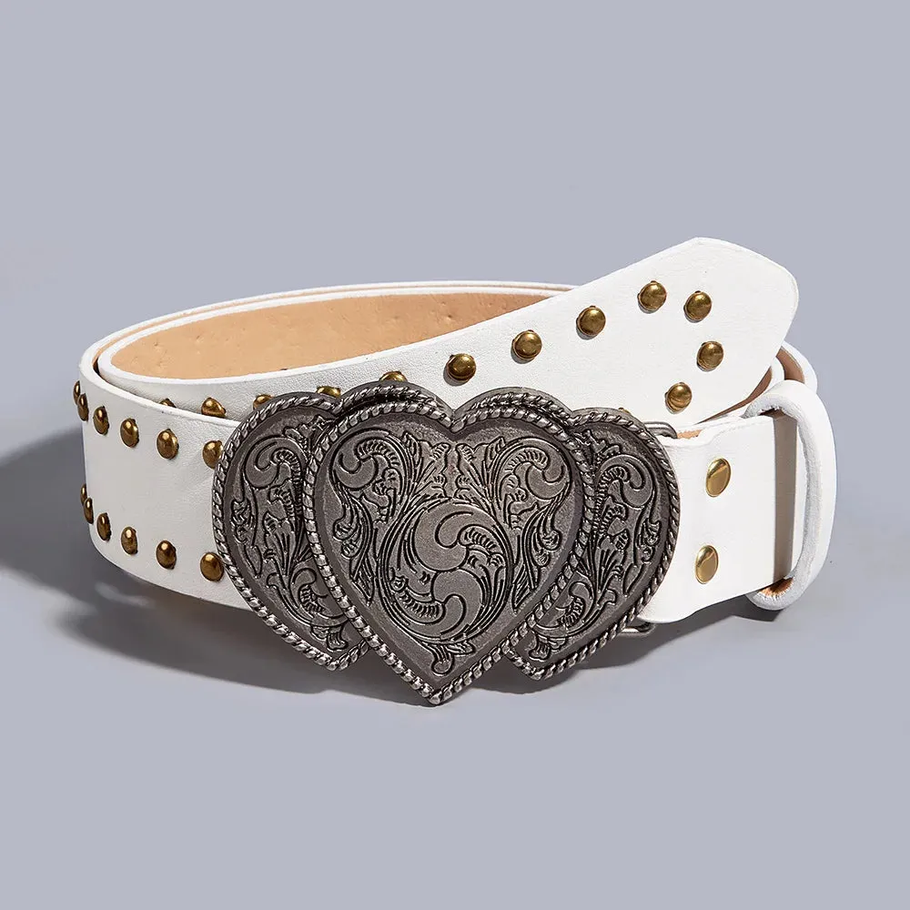 Gothic Punk Y2K Leather Belt - Metal Buckle Designer Waist Strap for Women & Men