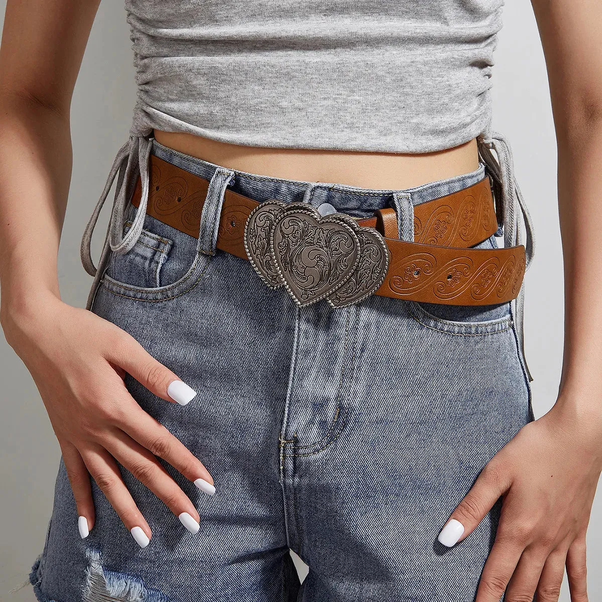 Gothic Punk Y2K Leather Belt - Metal Buckle Designer Waist Strap for Women & Men