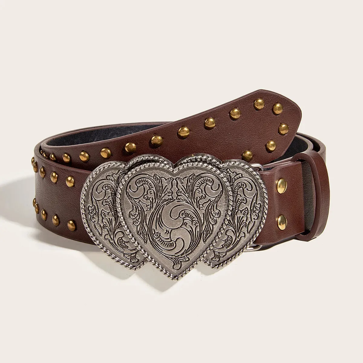 Gothic Punk Y2K Leather Belt - Metal Buckle Designer Waist Strap for Women & Men