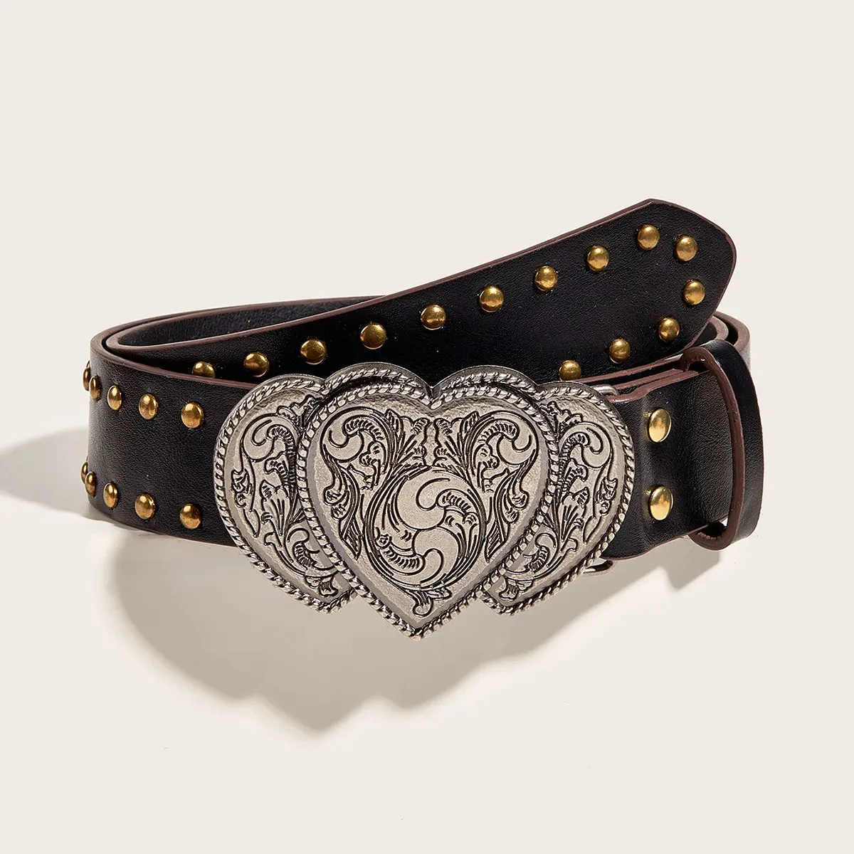 Gothic Punk Y2K Leather Belt - Metal Buckle Designer Waist Strap for Women & Men