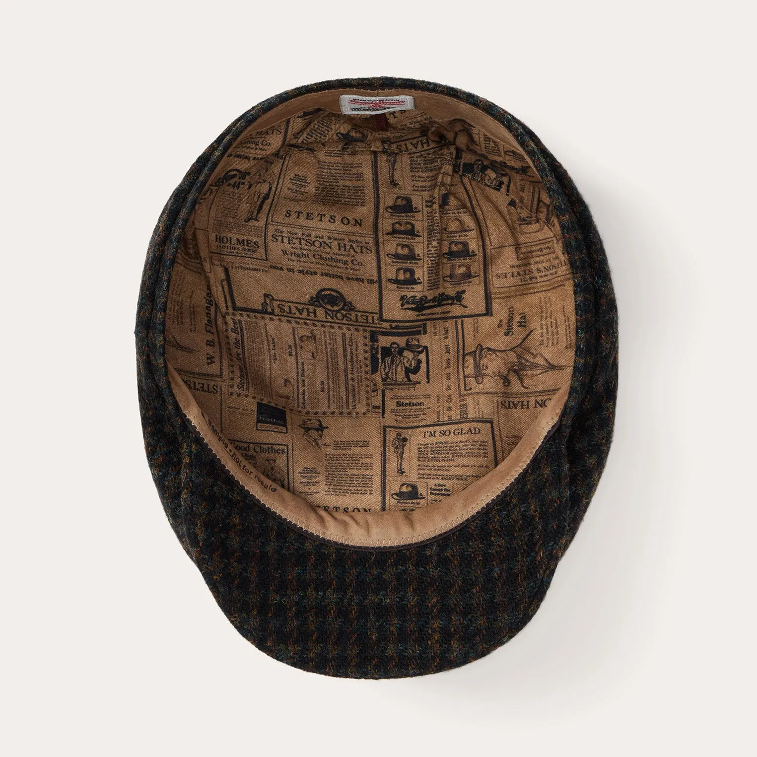 Harris Tweed Houndstooth Driver Cap