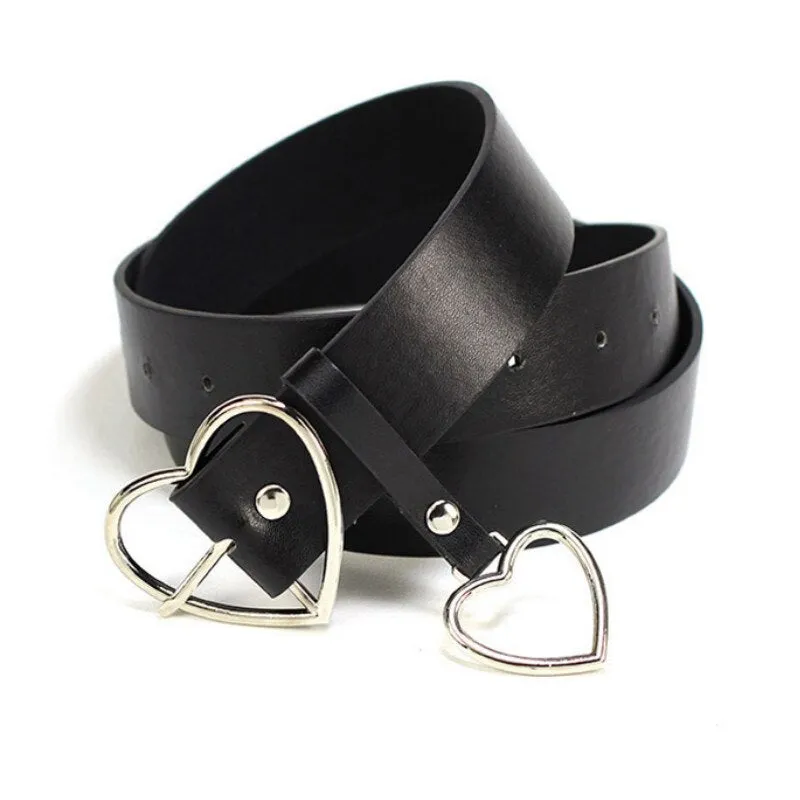 Heart Female Cute Black Harajuku Belt Ladies Pants Party Dress Heart Belts